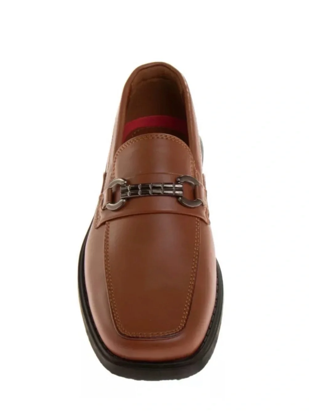 Josmo Tan Boys Slip on Loafer Dress Shoes Metal Accent Size 6